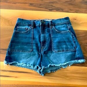 Cute Rewash Blue Jean Shorts Distressed Frayed Hem